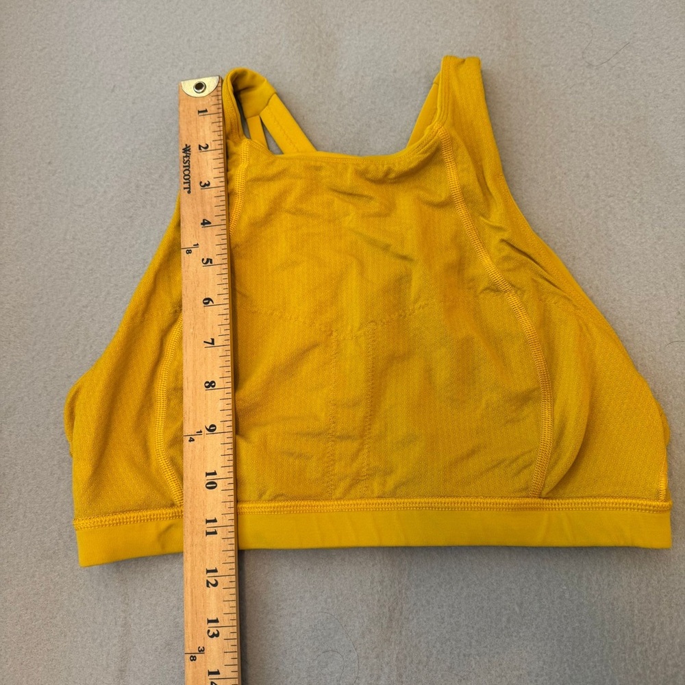 Lululemon | High Neck Strappy Back Sports Bra | Mustard Yellow